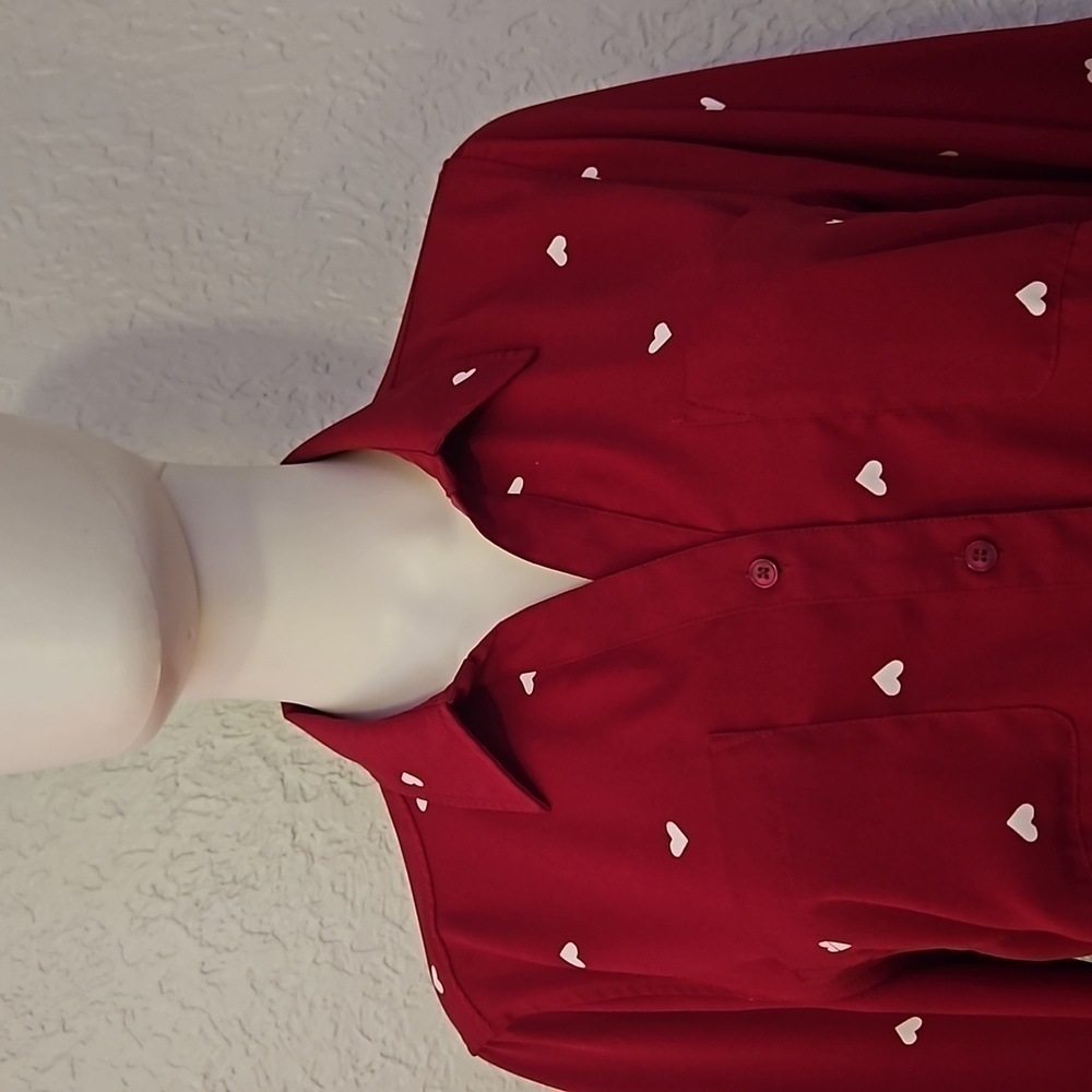 Talbots Heart Fuscia Button Down Long-Sleeve Shirt - image 4